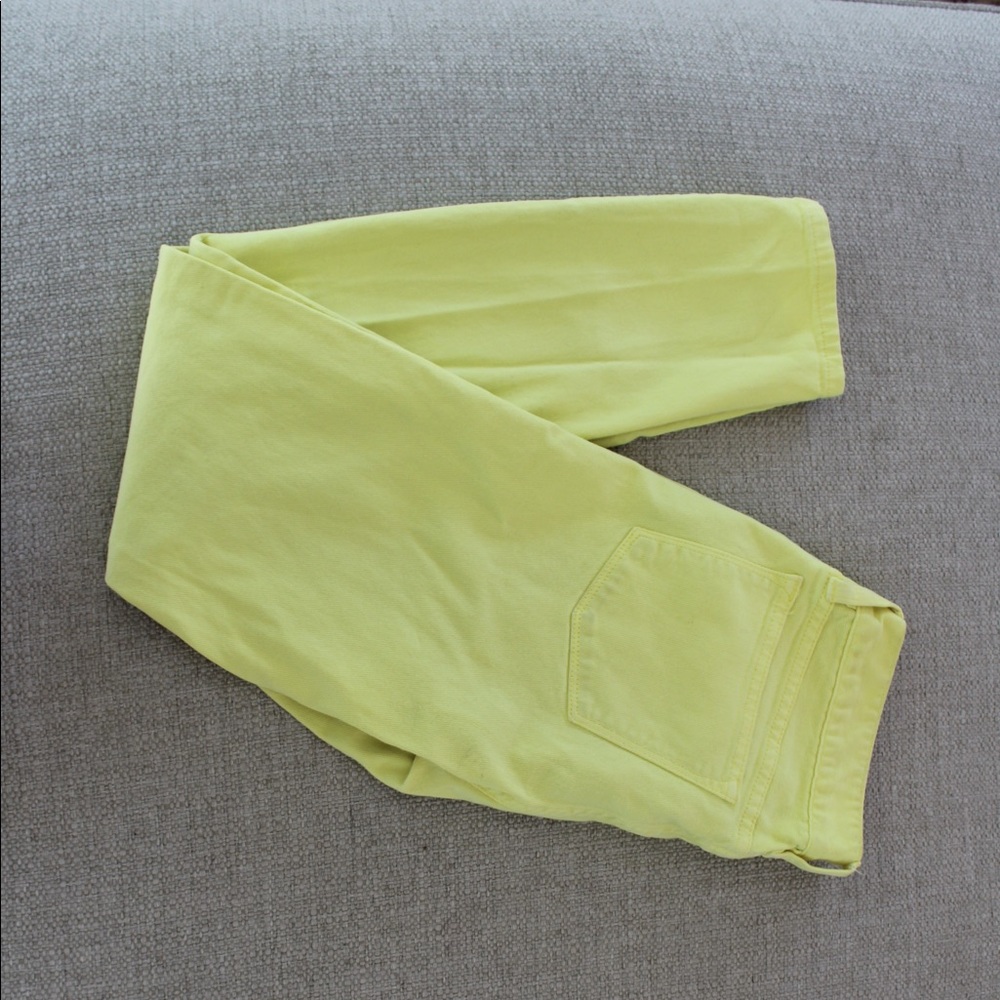 J Crew toothpick Jean - neon yellow